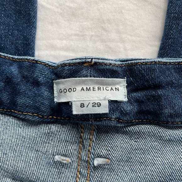 Good American Good Curve Straight Leg Blue Jeans 8/29 Button Fly Capsule Classic - Picture 5 of 10